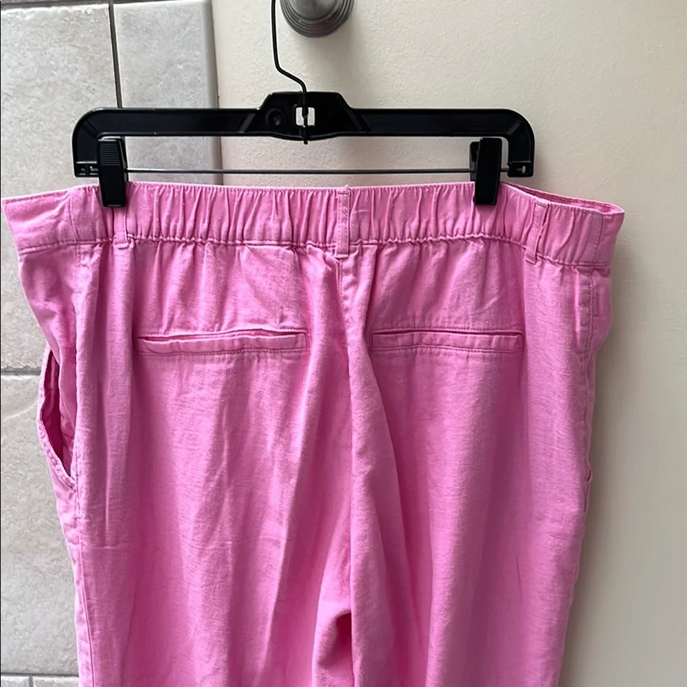 H&M Vibrant Pink Linen Blend Pants